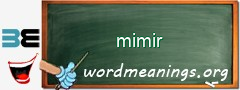 WordMeaning blackboard for mimir